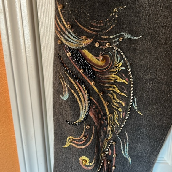 Black embellished denim pants - Picture 3 of 4